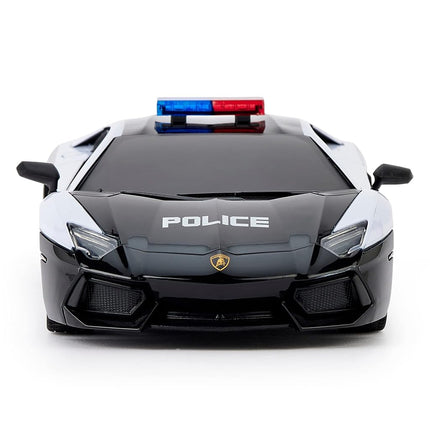 CMJ RC Cars Lamborghini Aventador LP700-4 Police Car Officially Licensed Remote Control Car 1:24 Scale Working Lights 2.4Ghz