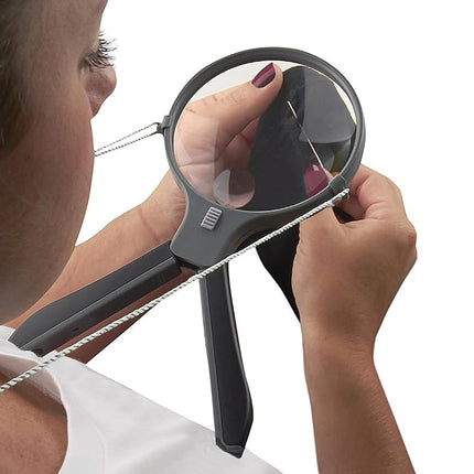 Carson LED Lighted Hands-Free or Handheld Split Handle 2x Magnifier with 3.5x Spot Lens