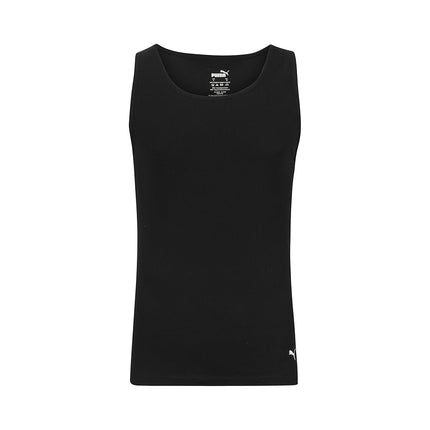 PUMA Men's 3 Pack Ribbed Tank Tops Undershirt, White/Gray/Black, S