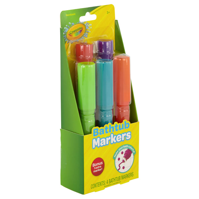 Crayola Bathtub Markers With Mystery Color, 4 fun bright colors!