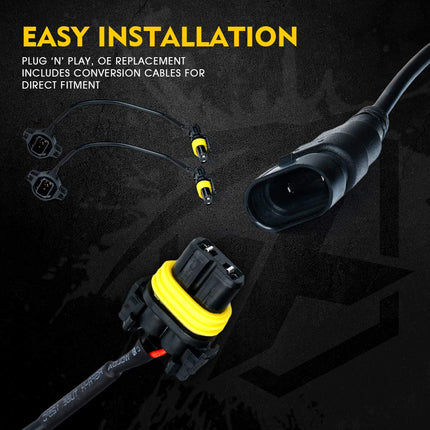 Xprite 4-Inch LED Fog Lights 60W High-Intensity Off-Road Fog Lamp for Driving, DOT Approved Replacement Compatible with 2007-2018 Jeep Wrangler Unlimited JK