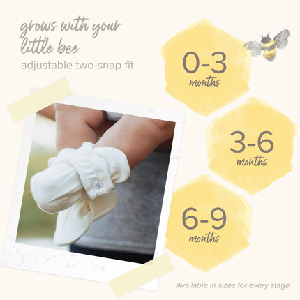 Burt's Bees Baby Unisex Child Booties, Organic Cotton Newborn Essentials Shoes, Neutral Infant Adjustable Slippers Sock for Slipper, Flecked grey, 3-6 Months