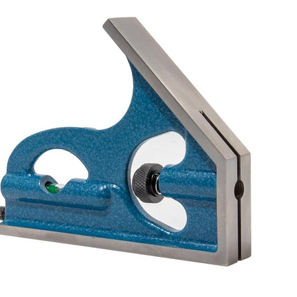 PEC Tools Square Head for 12" and Larger Blades, Cast Iron Combination Square Component Featuring Level Vial and Scribe Tool, Hammertone Powder-Coat Finish, Trusted by Professionals Since 1960