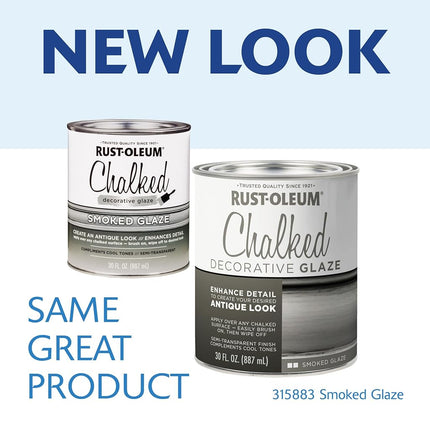 Rust-Oleum 315883-2PK Chalked Decorative Glaze, 30 oz, Semi-Transparent Smoked, 2 Pack