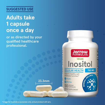 Jarrow Formulas Inositol Caps, Supports Liver Function, 750 mg, 100 Caps