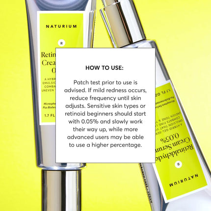 Naturium Retinaldehyde Cream Serum 0.05%, Advanced Anti-Aging & Smoothing Face & Skin Care, 1.7 oz