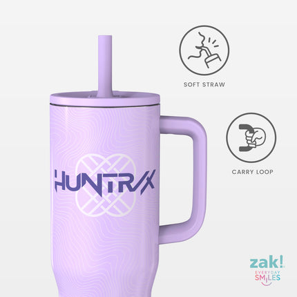 Zak Designs Kpop Demon Hunters Gobelet de voyage Sutton pour les déplacements, 887 ml en acier inoxydable avec isolation sous vide, paille en silicone et poignée de transport pour boissons froides (Huntrix)