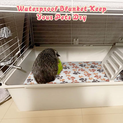 YUEPET Waterproof Guinea Pig Blankets Washable 3 Pack Small Animal Fleece Cage Liners Pet Soft Sleep Mat Pad Cover Warm Flannel Throw for Hamster Guinea Pig Rabbit Chinchilla Hedgehog Ferret 35"×24"