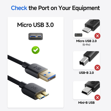 Cable Matters Cable Micro USB 3.0 (Cable Micro USB 3 A a Micro B) en negro de 4,5 m - Disponible en longitudes de 0,9 m a 4,5 m
