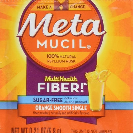 Metamucil - MultiHealth Fiber Singles Orange Smooth Sugar-Free - 30 x .21 Ounce Packets