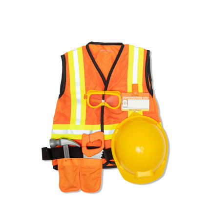 Melissa & Doug Disfraz de trabajador de la construcción, juguetes para juegos de rol, disfraz para niños y niñas, disfraces de constructor, ropa para disfrazarse para niños o niñas, regalos de juego de imitación para edades de 3 a 6 años
