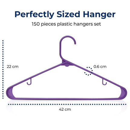 SereneLife, Plastic Hangers Space Saving Hangers Durable Heavy Duty Clothes Hanger Set Ideal for Laundry/Daily Use,Holds Up to 5.5 Lbs.Hangers for Coats, Jackets, Pants & Dress (150 Pieces)