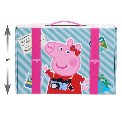 Just Play 72573 Peppa Pig Dress Up and Pretend Play, Reusable Cardboard Trunk with 18-Pieces, Size 4-6X, Cartoon, Multi-Color