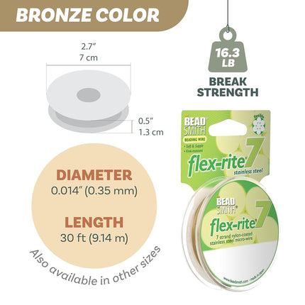 The Beadsmith Flex-Rite Beading Wire, Nylon-Coated Stainless-Steel Wire