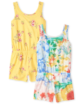 The Children's Place girls Girls Print Romper, Flo