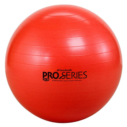 TheraBand Exercise Ball, Professional Series Stability Ball with 55 cm Diameter for Athletes 5'1" to 5'6" Tall, Slow Deflate Fitness Ball for Improved Posture, Balance, Yoga, Pilates, Core, Red