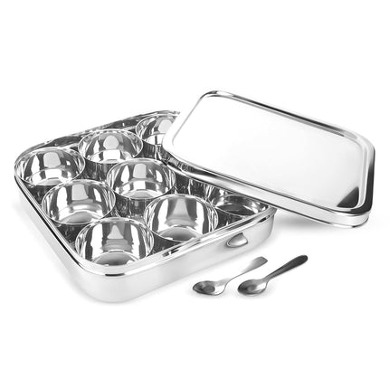 KSJONE Indian Spice Tin Stainless Steel Masala Dab