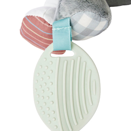Skip Hop Bandana Buddies Soft Textured Baby Activity and Teething Toy for Multi-Sensory Play with Rattles, Crinkle Sounds, Squeaker and Mirror, Attaches to Stroller and Car Seat, Panda, Age 0+