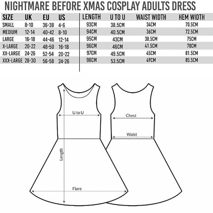 Disney Nightmare Before Christmas Sally | Women's Multicoloured Short Sleeve Costume Dress | Halloween Party Outfit | Cosplay Dress | Themed Apparel for Fans Merch - XX-Large