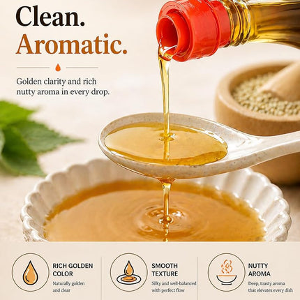 Korean Roasted Perilla Oil, 350ml, Rich Nutty Aroma, Traditional Korean Style Cooking Oil, Finishing Oil for Rice, Noodles, Salads & Korean Dishes