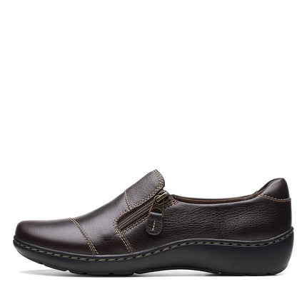 Clarks Women's Cora Harbor Loafer, Dark Brown Leat