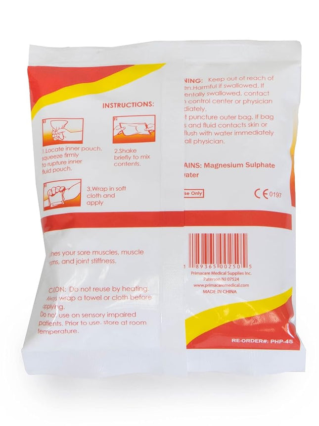 Primacare PHP-45 Instant Hot Pack with Cover Size 4" x 5" (Pack of 24)