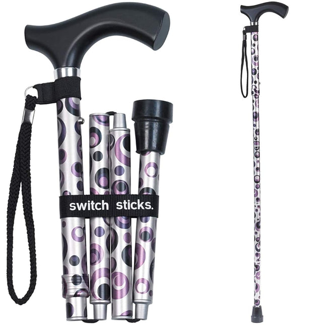 Switch Stick Adjustable Folding Walking Stick - Storm Design