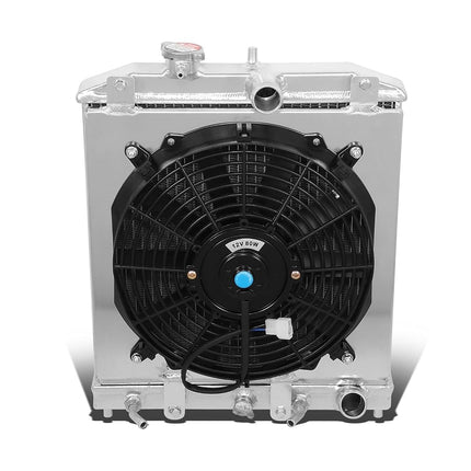 DNA Motoring RA+FS-HC92-42-AT-2 2-Row Radiator wit