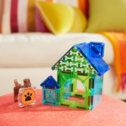 Magna-Tiles Dog House 13-Piece Magnetic Construction Set, The Original Magnetic Building Brand