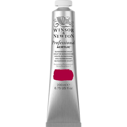 Winsor & Newton 2337550 200ml Professional Acrylic Colour Tube - Quinacridone Violet