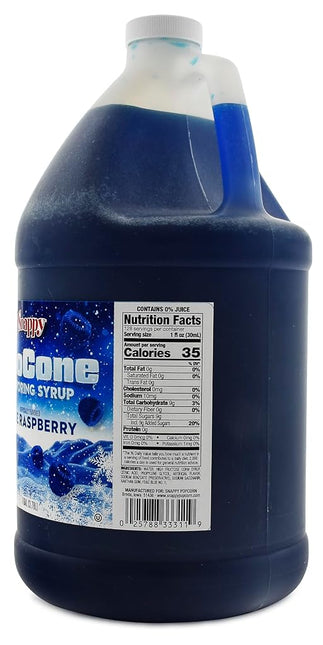 Snappy Blue Raspberry SNO Cone Syrup, 1 Gallon