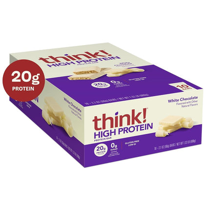 thinkThin High Protein Bars, White Chocolate (2.1 oz Bar, 10 Count)