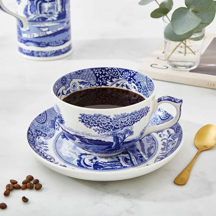 Portmeirion Home & Gifts BLI1290-X Jumbo Cup & Saucer, Blue & White, 0.56L/20fl.oz