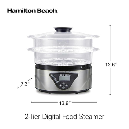 Cuiseur vapeur numérique Hamilton Beach 5,5 pintes, argent, 37530A
