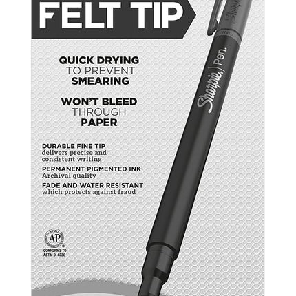 SHARPIE Wraps Pen, Fine Point, 4-Pack, Black (1924213)