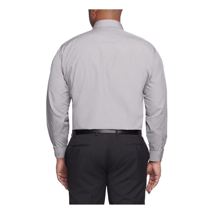Van Heusen mens20F9562Big Fit Dress Shirt Poplin Solid (Big and Tall) Point Long Sleeve Dress Shirt - Gray - 18" Neck 34"-35" Sleeve
