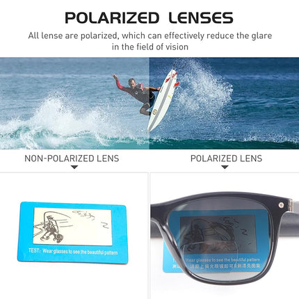 MIRYEA Polarized Bifocal Reading Sunglasses for Men Women Blue Light Blocking Glasses Black Lens UV Protection Outdoor Sun Readers Lightweight Driving Eyeglasses Tinted Shades Anti Glare Eyewear 3.5