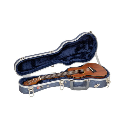 Étui rigide Crossrock pour ukulélé, convient aux ukulélés de concert, étui rigide moulé en ABS super léger en bleu (CRA860CUBL)