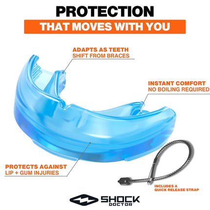 Shock Doctor Braces Strapped Mouthguard (Pink, Adult)