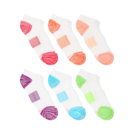 Hanes Femme, Chaussettes Légères Respirantes, Super Invisibles, Lot de 6 Décontractées, Blanc Assorti, 7-11 UK (Lot de 6)