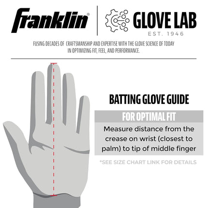Guantes de Bateo de Béisbol Franklin Sports MLB Digitek - Gris/Rojo Digi - Juvenil Grande
