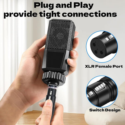 NCGGY USB Microphone Cable, XLR Female to USB Male Mic Link Converter Cable,for Microphones or Recording Karaoke Sing,1.5M