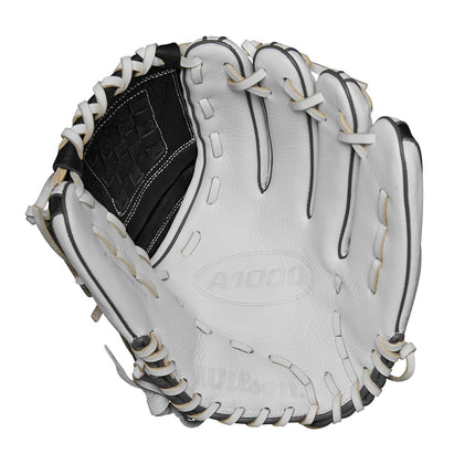 Wilson 2024 A1000® P12 12” Pitcher’s Fastpitch Softball Glove - White/Grey, Left Hand Throw