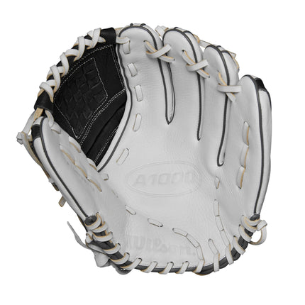 Wilson 2024 A1000® P12 12” Pitcher’s Fastpitch Softball Glove - White/Grey, Left Hand Throw