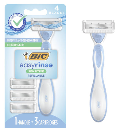 BIC EasyRinse Sensitive Anti-Clogging, Refillable 