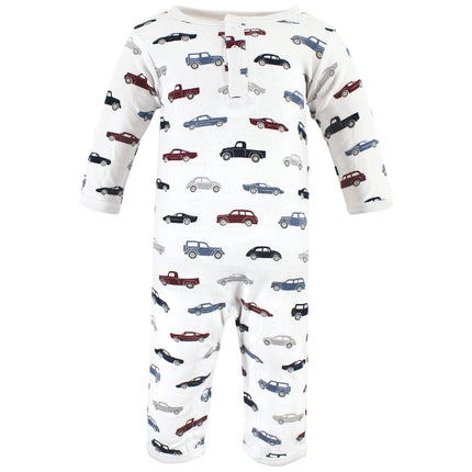 Hudson Baby baby-girls Cotton Coveralls, Cars, 0-3 Months