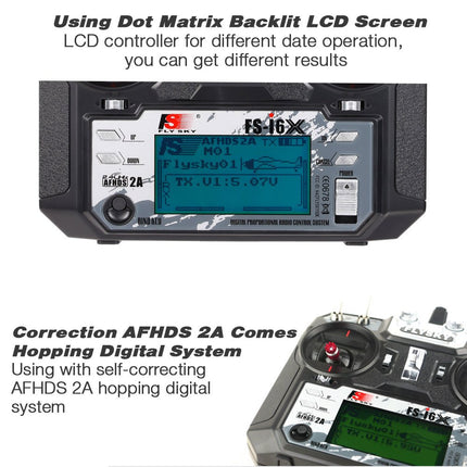 GoolRC Flysky FS-i6X 2.4GHz 10CH AFHDS 2A RC Transmitter with FS-iA6B Receiver for RC Drone Airplane Helicopter