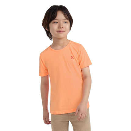 Hurley Boys' Soft Basic Cloud Slub T-Shirt, Sunset Glow Heather, 3T
