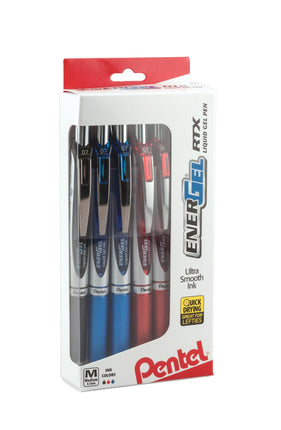 Pentel EnerGel RTX RT Liquid Gel Pen, Med, Metal T