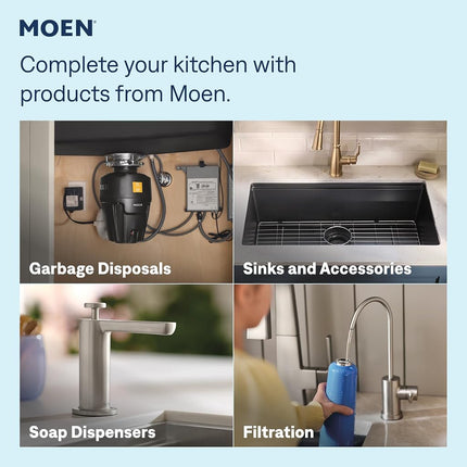 Moen 87801SRS Conneaut Grifo de cocina monomando extraíble con Reflex y Power Clean, acero inoxidable resistente a las manchas
